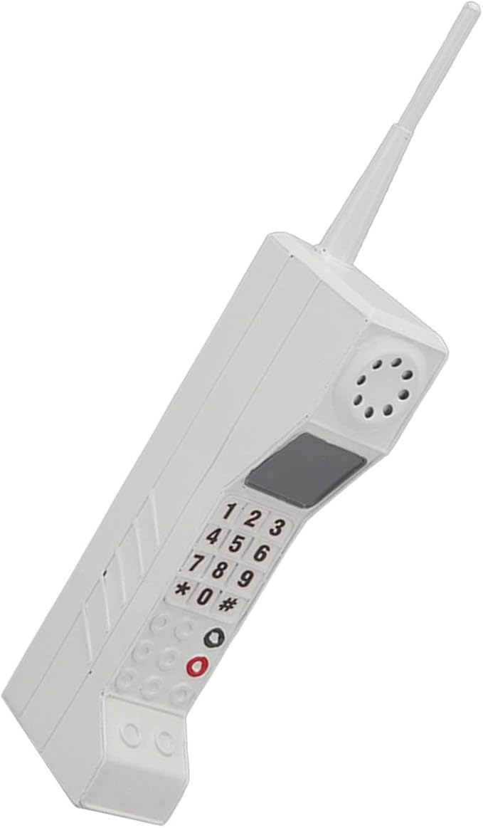 Old Fashioned Cellular Phone Model Ornament Vintage Simulation Photographic Props Desktop Decoration, Retro Cellphone Model Collectible Vehicles Home Decor Accents (White)