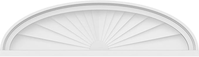 32" W x 9" H x 2" P Elliptical Sunburst Architectural Grade PVC Pediment