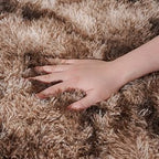 Small Rugs for Bedroom, Fluffy 2x3 Rug Throw Non Slip for Bedside Dorm Kids Room, Plush Comfy Shag Carpet for Home Decor Aesthetic, Tie-Dyed Brown