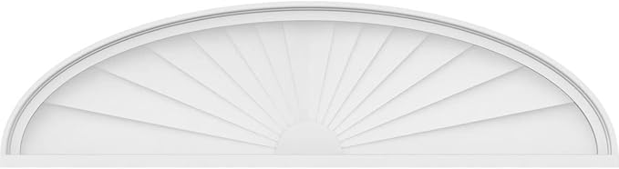 48" W x 13" H x 2" P Elliptical Sunburst Architectural Grade PVC Pediment