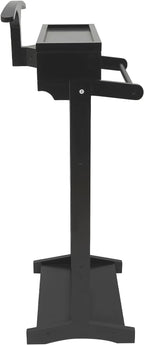 Valet Stand for Men and Women, Wood Suit Rack, Freestanding Coat Stand, Valet Stand Clothing Rack Organizer, Contour Hanger, Trouser Bar, Tie & Belt Hooks for Entryway, Bedroom, Office (Black)