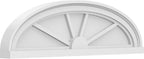 Ekena Millwork 28"W x 8"H x 2"P Elliptical 4 Spoke Architectural Grade PVC Pediment