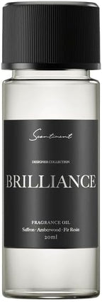 Scentiment Diffuser Oil - Brilliance Designer Collection | Aromatherapy Home Fragrance | Luxurious Scent with Notes of Saffron, Amberwood, Fir Resin (20 mL)