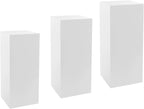 Display Pedestal Stand, Metal Display Pedestal Stands, Metal Showing Holder Pillars Display Pillars For Birthday Party Wedding 110.23 lbs Load-Bearing Capacity (White 3 PCS)