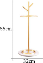 WXYZ Golden Umbrella Stand with Branch Shape, Creative Wrought Iron Umbrella Barrel with Solid Marble Base, Decorative Ornaments 32x55cm (Color : Gold+Black)