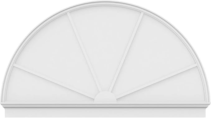 78"W x 45-3/4"H x 2-3/4"P Half Round 4 Spoke Architectural Grade PVC Combination Pediment