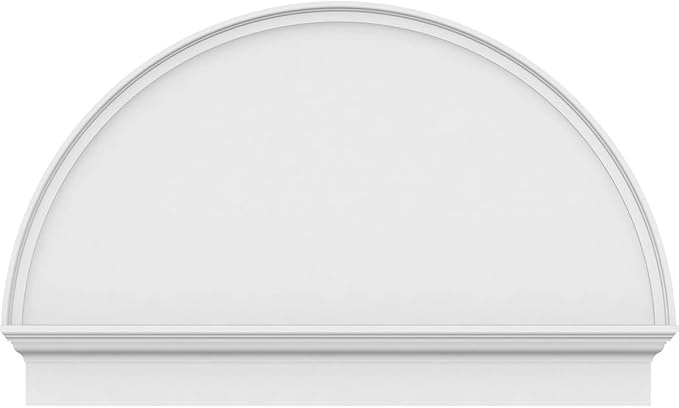 46"W x 29-3/4"H x 2-3/4"P Half Round Smooth Architectural Grade PVC Combination Pediment