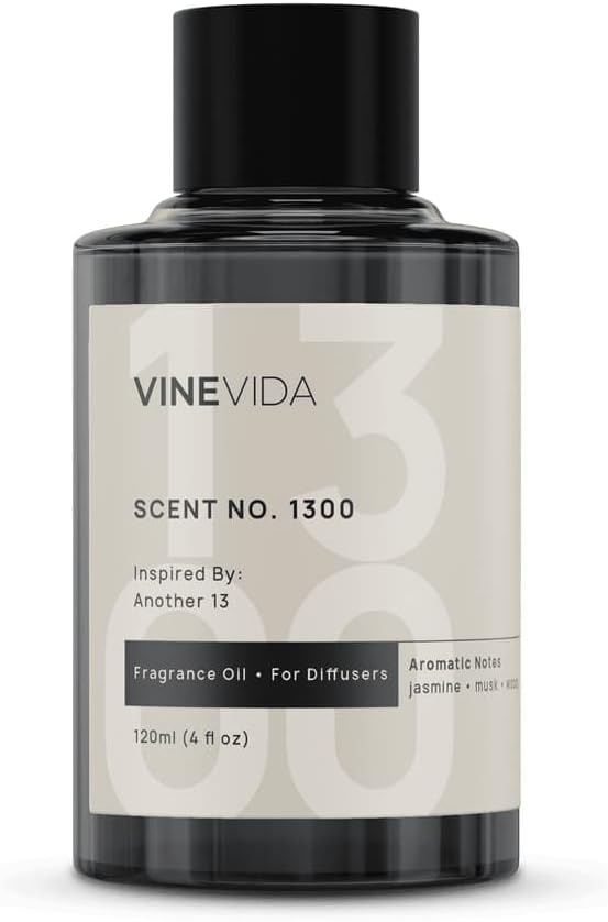 VINEVIDA [4 Fl Oz] Scent NO. 1300 Fragrance Oil for Cold Air Diffusers, Aromatic Notes of Jasmine Musk Woody, Essential Oils for Diffuser Oil Refill & Air Freshener Room Spray
