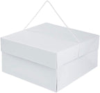 Hat Boxes with Handles - White - 14" x 14" x 7" - Case of 25 - Sturdy White Cardboard Hat Box with Handles - Premium Cardboard Hat Boxes with Lids for Secure Storage - Elegant Hat Box Solution