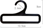 10 Pcs Plastic Scarf Hangers Towel Holders Closet Organizer for Scarves, Ties, Shawls, Belts, Towels (Black)