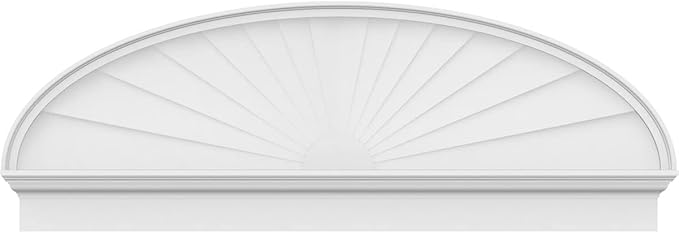 62" W x 22-3/8"H x 2-3/4"P Elliptical Sunburst Architectural Grade PVC Combination Pediment