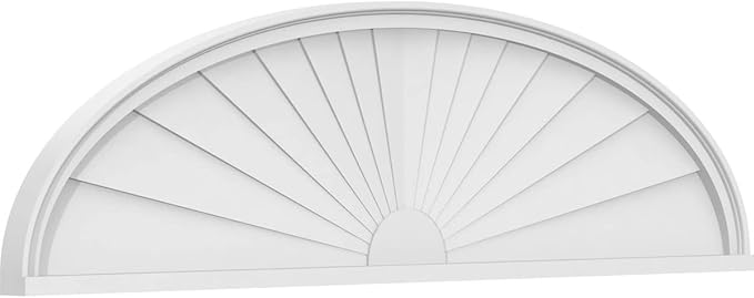 60" W x 16" H x 2" P Elliptical Sunburst Architectural Grade PVC Pediment