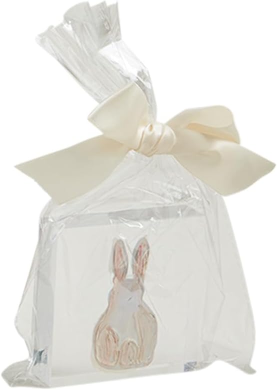 Mud Pie Bunny Spring Acryl Block; 3" x 3"