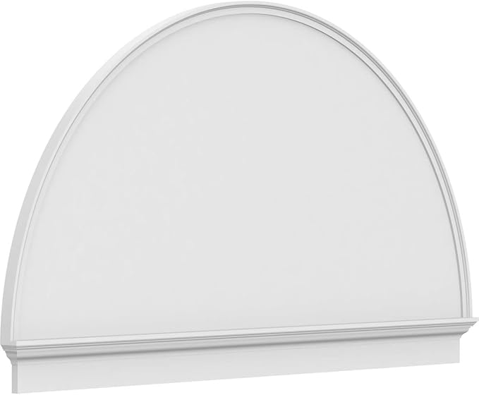 78"W x 45-3/4"H x 2-3/4"P Half Round Smooth Architectural Grade PVC Combination Pediment