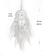 Car Dream Catcher for Rearview Mirror Accessories, Small White Dream Catchers for Car Hanging Ornament for Room Decoration Pendant