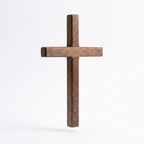 Christian Wooden Cross for Wall and Table, 7.87" x 4.7" Premium Small Handheld Prayer Cross with Hook, Spiritual Religious Gift for Christmas Baptism Altar Church Home Room Decor