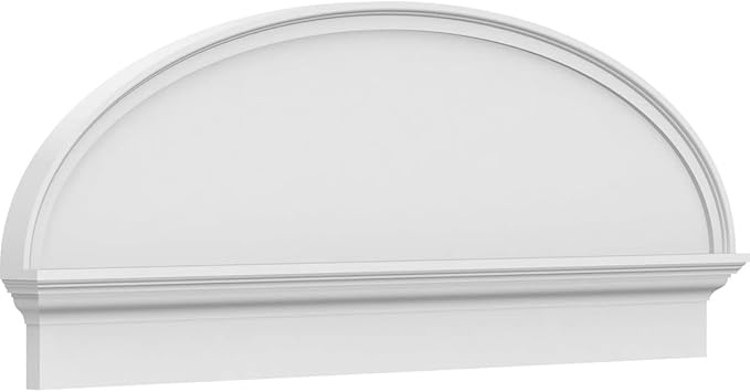 52" W x 19-7/8"H x 2-3/4"P Elliptical Smooth Architectural Grade PVC Combination Pediment