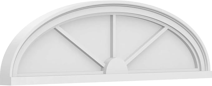 38" W x 10-1/2"H x 2" P Elliptical 3 Spoke Architectural Grade PVC Pediment