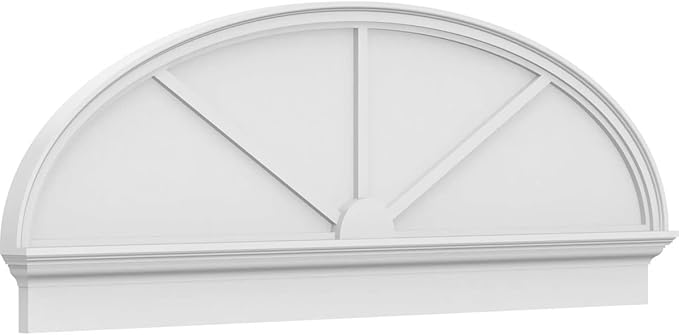 68" W x 23-7/8"H x 2-3/4"P Elliptical 3 Spoke Architectural Grade PVC Combination Pediment