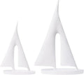 Saysmile Modern Sculptures Home Decor, Sailboat Decor Ornament, Boat Decorations Statue Decor, Art Sculptures and Statues, Sailboat Gifts Home Office Bathroom Shelf Decor (White-2 Pack)