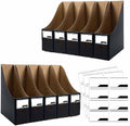 ANSSDO 12 Pack Black Cardboard Magazine Holder Premium Magazine File Holder Magazine Organizer, Magazine Storage Box, Large Volume Magazine File Organizer as Book Bins or Folder Holder for Desk