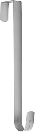 Sattiyrch 12" Wreath Hanger for Front Door,Steel Over The Door Hanger Hook,Wreath Door Hanger (Silver,1)