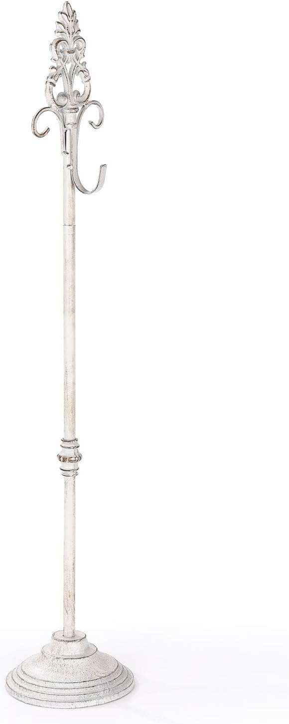 Wreath Stands for Display, Retro White Standing Wreath Holder, Wrought Iron Wreath Hanger Stand, Fleur-De-Lis Tall Floor and Tabletop Christmas Wreath Stands for Porch, New Year Wreath, Party Decor