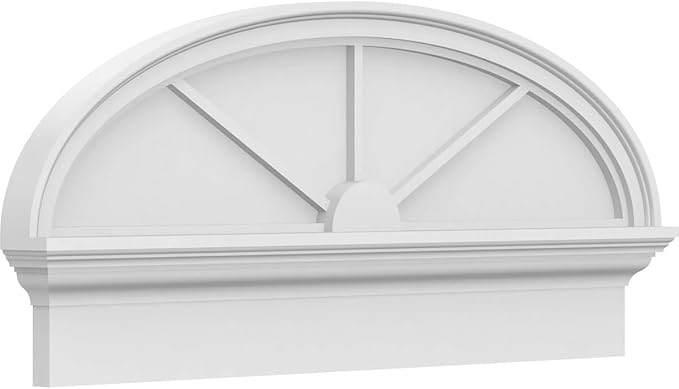36" W x 15-7/8"H x 2-3/4"P Elliptical 3 Spoke Architectural Grade PVC Combination Pediment