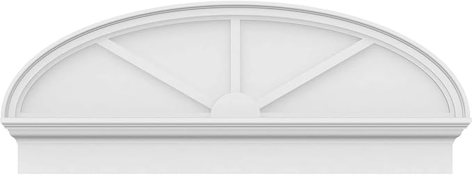 46" W x 18-3/8"H x 2-3/4"P Elliptical 3 Spoke Architectural Grade PVC Combination Pediment