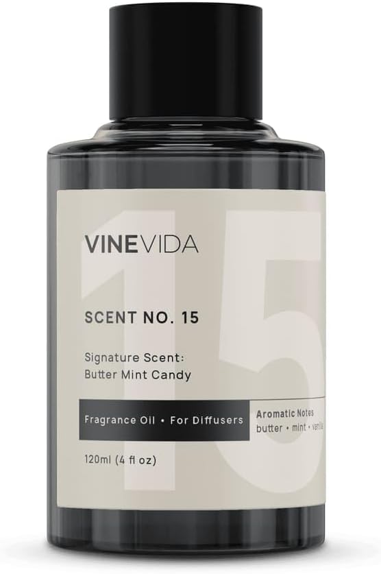 VINEVIDA [4 Fl Oz] Butter Mint Candy Fragrance Oil for Cold Air Diffusers, Essential Oils for Diffuser Oil Refill & Air Freshener Room Spray