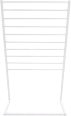 Scarf Organizer, Metal Hijab Organizer, 10 Tier Scarf Holder Hanger for Multiple Scarves, Freestanding Hijab Stand Belt Pants Hanging Rack for Home, Commercial, Clothing Store (White, 80cm)