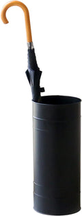 Black Round Iron Umbrella Stand Holder, Space-Saving Floor-Standing Umbrella Storage Basket, Waterproof Storage Bucket