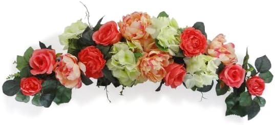 32" Rose/Peony/Hydrangea Swag (Coral)