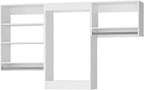 ROOMTEC Modular Closet System, 90" Closet Organizer with Hanging Rods, Wall-Mounted Wooden Tower for Walk-In Closets, Wardrobe Storage Kit, White