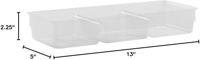 InterDesign Linus Dresser and Vanity Drawer Organizer, 13-inch by 5-inch by 2.25-inch, Clear