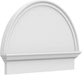 30"W x 21-3/4"H x 2-3/4"P Half Round Smooth Architectural Grade PVC Combination Pediment