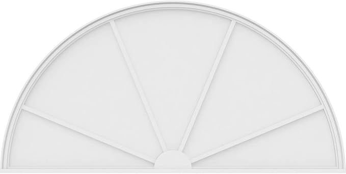 Ekena Millwork 80"W x 40"H x 2"P Half Round 4 Spoke Architectural Grade PVC Pediment
