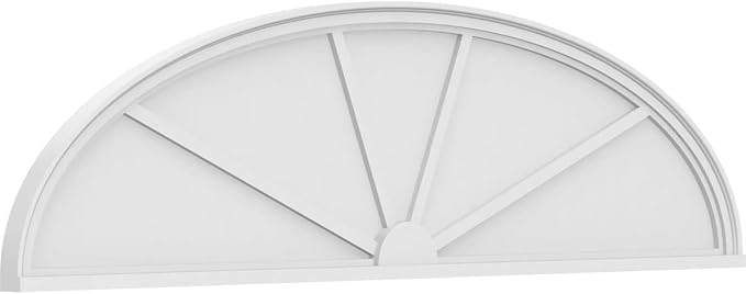 Ekena Millwork 76"W x 20"H x 2"P Elliptical 4 Spoke Architectural Grade PVC Pediment