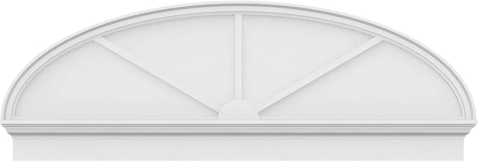 66" W x 23-3/8"H x 2-3/4"P Elliptical 3 Spoke Architectural Grade PVC Combination Pediment