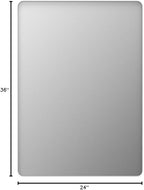 LOAAO 24x36 Inch White Metal Framed Bathroom Mirror for Wall, White Bathroom Vanity Mirror Farmhouse, Large Rounded Rectangle Mirror, Anti-Rust, Hangs Horizontally or Vertically