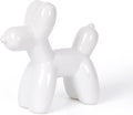 Notakia Large White Cute Ceramics Balloon Dog Statue Crafts Living Room Desktop Decorations,Handmade Modern Small Ceramic Animal Statue Ornament Home Decor Accents
