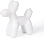 Notakia Large White Cute Ceramics Balloon Dog Statue Crafts Living Room Desktop Decorations,Handmade Modern Small Ceramic Animal Statue Ornament Home Decor Accents