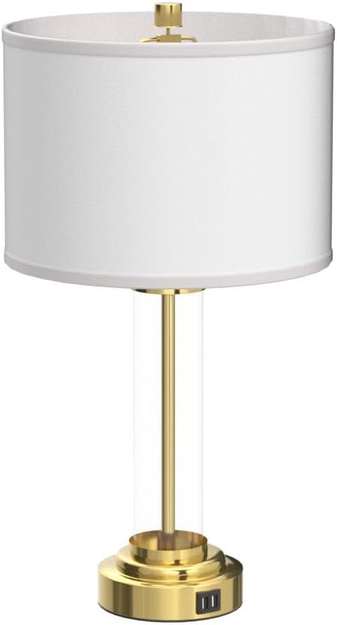 QiMH Lamps for Bedrooms Set of 2, Touch Control Table Lamps with USB A+C Ports, 3-Way Dimmable Bedside Lamp with Fabric Lampshade, Modern Nightstand Lamp for Living Room Bedroom (LED Bulbs Included)