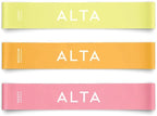 ALTA Mini Loop Bands for Exercise - Premium Durable Latex - Small Resistance Bands for Women, Booty Bands for Working Out, Leg Stretch Loops for Physical Therapy, Pilates Exercise Mini Bands Set