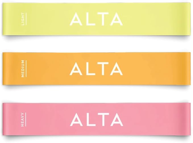 ALTA Mini Loop Bands for Exercise - Premium Durable Latex - Small Resistance Bands for Women, Booty Bands for Working Out, Leg Stretch Loops for Physical Therapy, Pilates Exercise Mini Bands Set