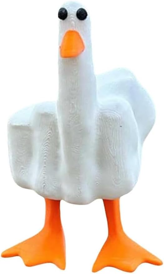 Funny Middle Finger Resin Garden Statue, Home Decoration Sculpture for Office Desk Gift