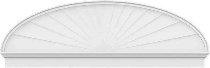 76" W x 25-7/8"H x 2-3/4"P Elliptical Sunburst Architectural Grade PVC Combination Pediment