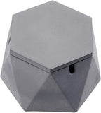 FREELOVE Concrete Ashtray with Lid & Stainless Steel Ashtrays for Cigarettes, Cement Ash Tray Smoking Holder Indoor Smokeless Outdoor Windproof Patio Home Office Cool Decor(Grey, Large)