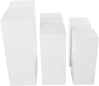 6Pcs Square Display Pedestal Stands Set for Party, Metal Display Stand Plinth Pillars, Cake Stands Pillars for Wedding Birthday Art Decor Risers, 11.8*31.5" (L), 11.02*25.6" (M), 10.24*23.6" (S)