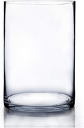 WGV Cylinder Vase Bulk, Width 8", Height 12", Clear Wide Large Diameter Flower Glassware, Floral Container, Planter Terrarium for Wedding Party Event, Home Accent Decor, 6 Pieces